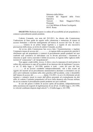 seduta del 8 novembre - Commissione per l'accesso ai documenti ...