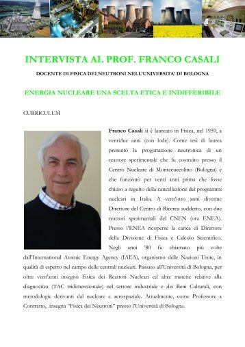 intervista al prof. franco casali "energia nucleare ... - lostatoperfetto.it