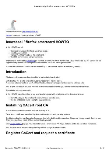 Iceweasel / firefox smartcard HOWTO - GOOZE downloading