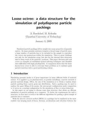 Loose octree: a data structure for the simulation of polydisperse ...