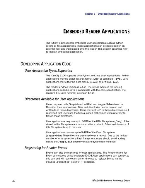 INfinity 510 Protocol Reference Guide - Sirit