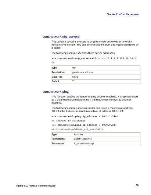 INfinity 510 Protocol Reference Guide - Sirit