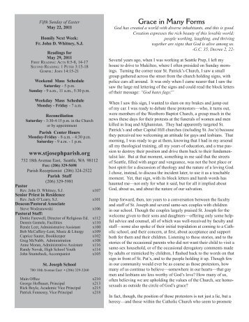 May 22, 2011 Bulletin - St. Joseph Parish