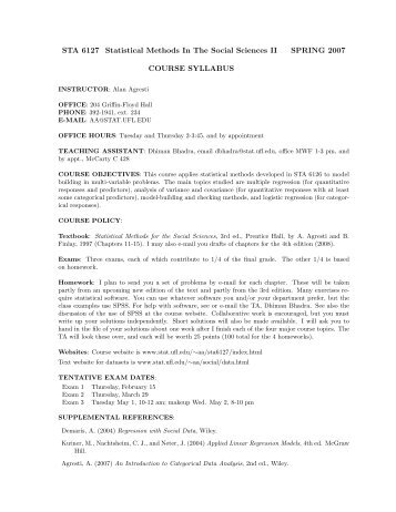 Syllabus - Department of Statistics