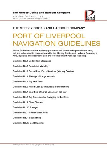 port of liverpool navigation guidelines - Inchcape Shipping Services