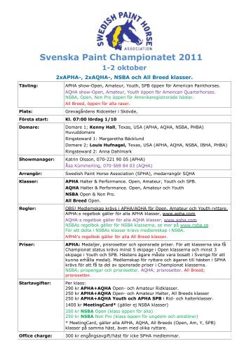 Svenska Paint Championatet 2011 1-2 oktober - Spha