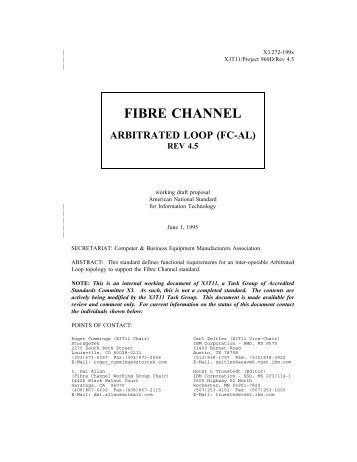 Fibre Channel Arbitrated Loop (FC-AL) - T11