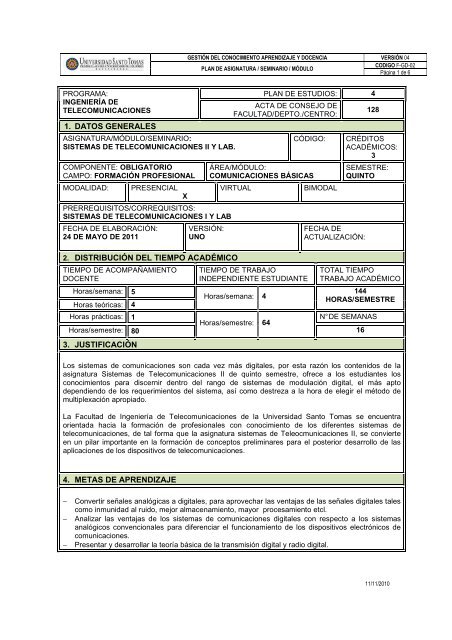 1. datos generales - universidad santo tomas de bucaramanga