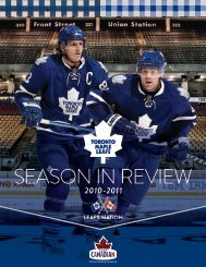 SEASON IN REVIEW - Toronto Maple Leafs
