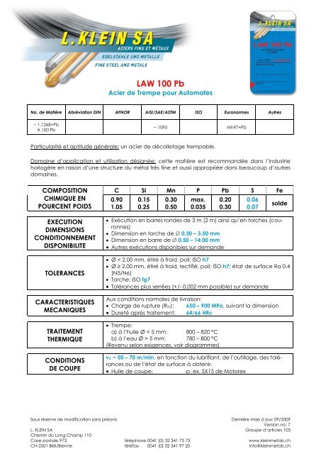 LAW 100 Pb