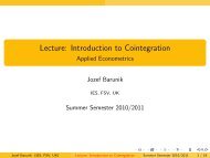 Lecture: Introduction to Cointegration - Applied Econometrics