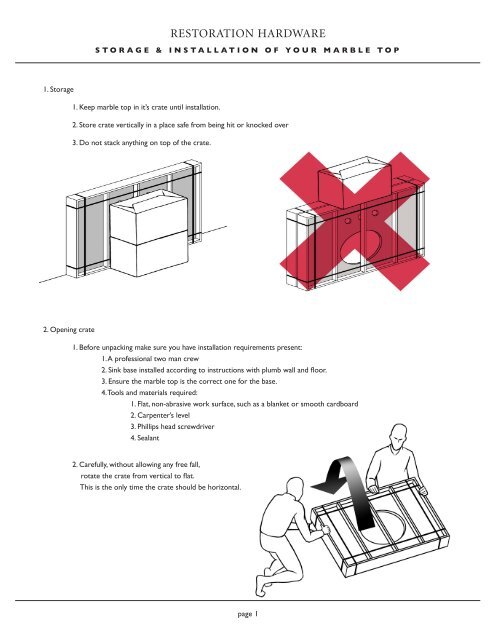 Assembly Instructions - Restoration Hardware