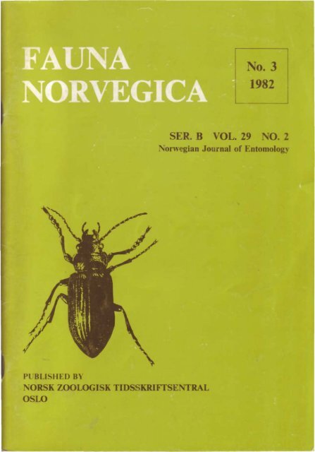 o .eg an Jo of En1tomol0lD' - Norsk entomologisk forening