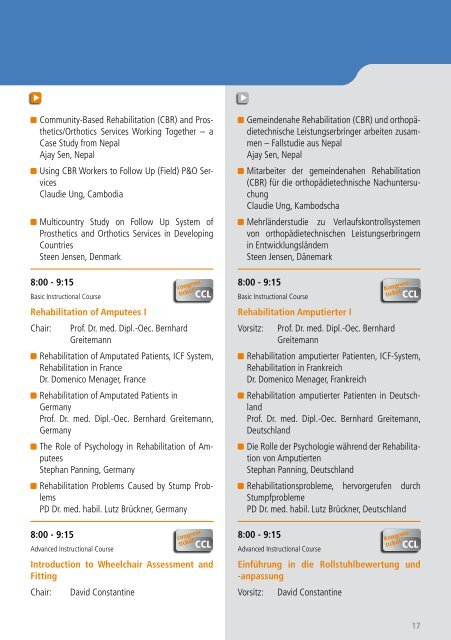 Congress Programme Kongressprogramm - ORTHOPÃ„DIE + REHA ...