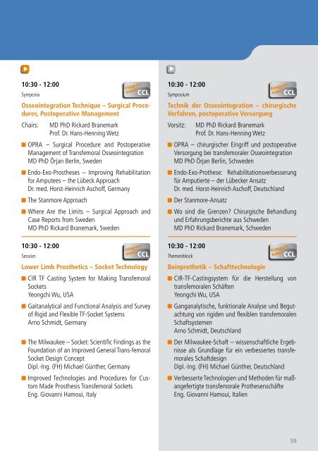 Congress Programme Kongressprogramm - ORTHOPÃ„DIE + REHA ...