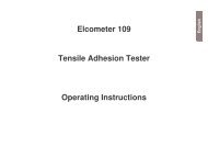 Elcometer 109 Tensile Adhesion Tester Operating Instructions
