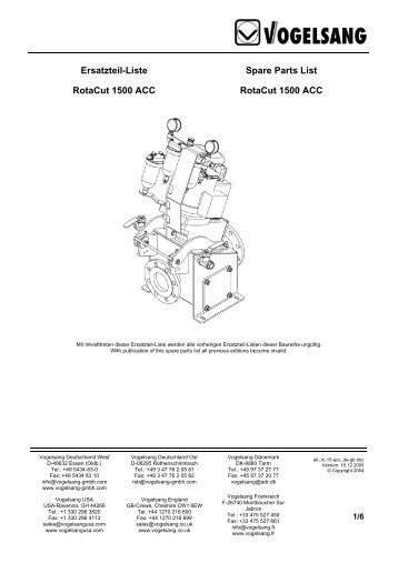 Ersatzteil-Liste RotaCut 1500 ACC Spare Parts ... - Bos Benelux BV