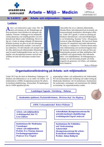 Nr 3-4/2012 - Arbets- och miljÃ¶medicin | Uppsala