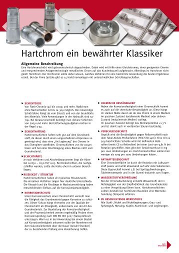 Technisches Datenblatt Hartchrom - R.Spitzke Oberflächen