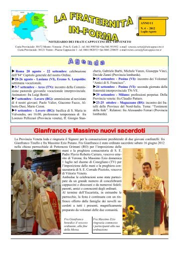 Gianfranco e Massimo nuovi sacerdoti - Frati Cappuccini Italiani