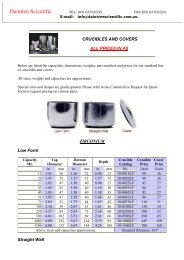 metal crucibles - Daintree Scientific