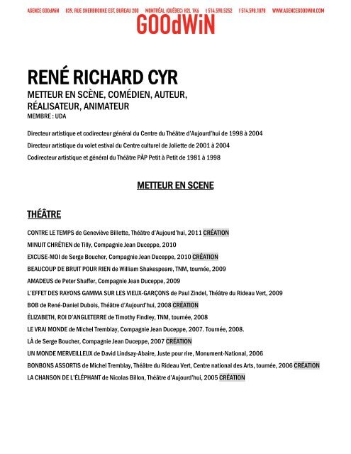 RENÃ RICHARD CYR - Agence Goodwin