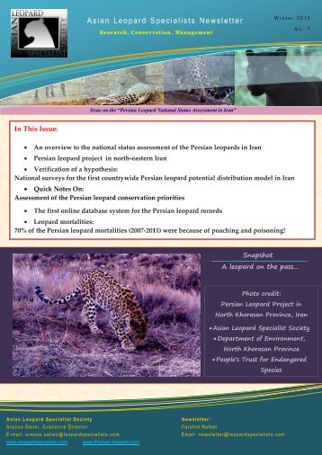 asian leopard newsletter no.1 - People's Trust for Endangered Species