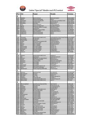 Umbro Speciali Fachhändler (PDF) - Sport2000