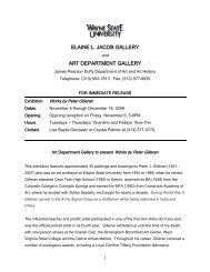 elaine l. jacob gallery art department gallery - Department of Art and ...