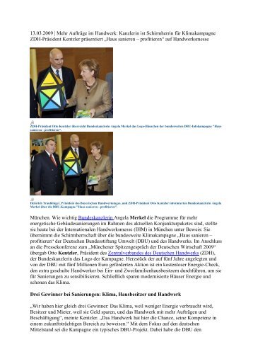 Bundeskanzlerin Angela Merkel ist Schirmherrin - Kaminkehrer ...