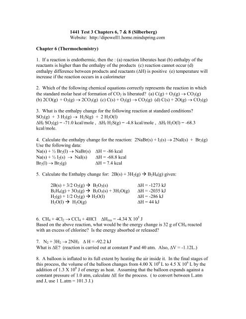 Chapter 6 Thermochemistry Cribme