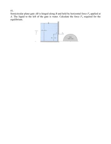 #1. Semicircular plane gate AB is hinged along B and held ... - cribME!