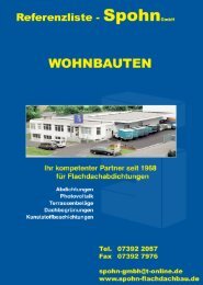 Auszug aus der Referenzliste - Spohn Flachdachbau GmbH