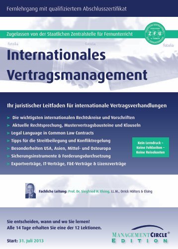 Fernlehrgang: Managementtraining kompakt ... - Kanzlei Dr. Erben