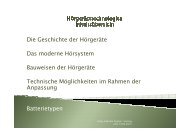 Hörgerätetechnologien Vortrag- Kurzfassung - Spital Einsiedeln
