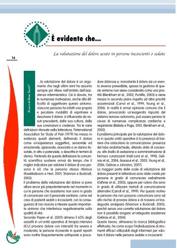 La valutazione del dolore acuto in persone incoscienti o ... - Ipasvi