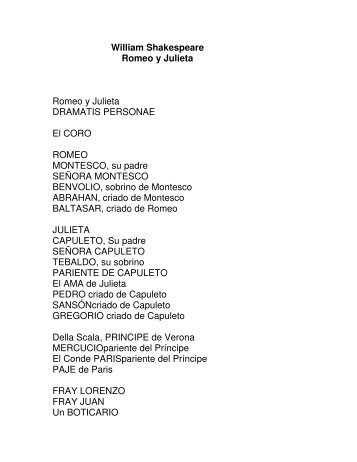 William Shakespeare - Romeo y Julieta