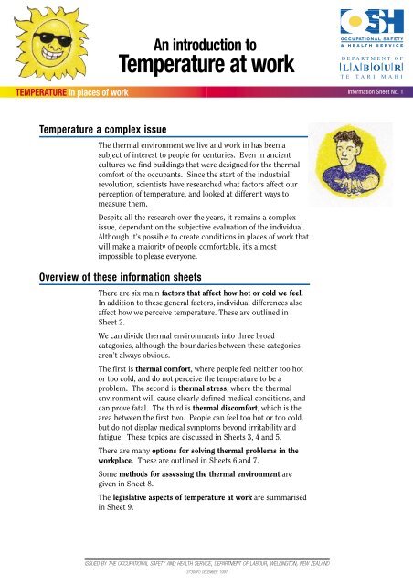 Temperature in Places of Work - Health and Safety - Department of ...