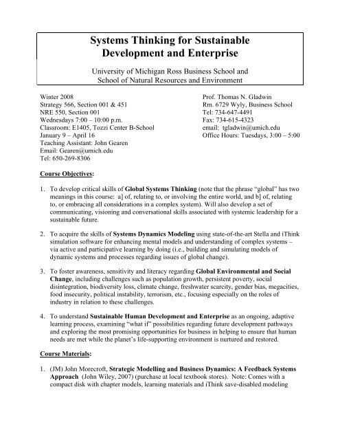 Systems Thinking for Sustainable Development and Enterprise