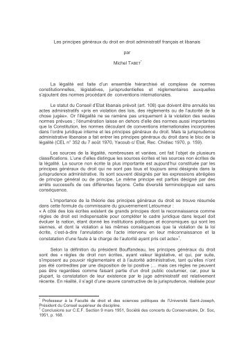 Les principes gÃ©nÃ©raux du droit en droit administratif franÃ§ais et ...