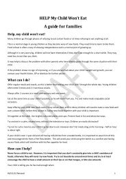Help - My Child Won't Eat Review Draft - NDR-UK