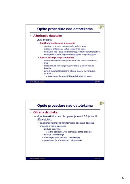 Parametri organizacije datoteka