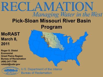 The Pick-Sloan Program, USBR - Missouri River Association of ...