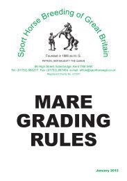 Mare Grading Rules - Sport Horse Breeding of Great Britain