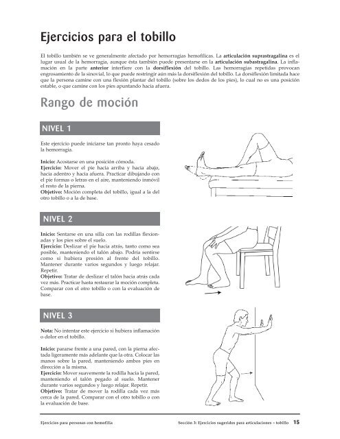 Ejercicios para personas con hemofilia