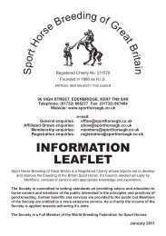 Information Leaflet - Sport Horse Breeding of Great Britain