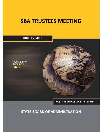 SBA TRUSTEES MEETING - Florida State Board of Administration