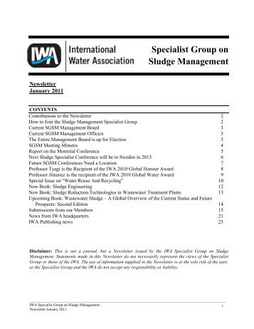 Specialist Group on Sludge Management - IWA