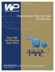 World Products TVZ Thermally Protected Varistors Catalogue