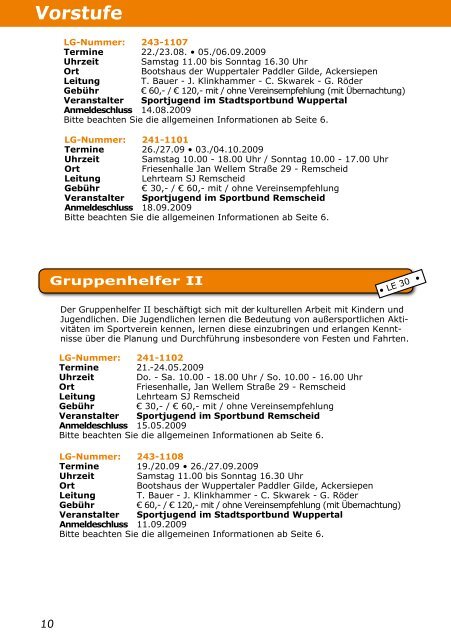 Ausbildung â€¢ Fortbildung â€¢ Weiterbildung - Sportbund Remscheid e.V.